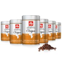 illy Whole Bean Coffee - Perfectly Roasted Whole Coffee Beans – Etiopia Bold Roast – Gentle Notes of Jasmine – Floral Notes - 100% Arabica Coffee - No Preservatives – 8.8 Ounce, 6 Pack - 1