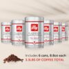 illy Whole Bean Coffee - Perfectly Roasted Whole Coffee Beans – Classico Medium Roast - with Notes of Caramel, Orange Blossom & Jasmine - 100% Arabica Coffee - No Preservatives – 8.8 Ounce, 6 Pack - 2