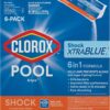 Clorox Pool & Spa Shock, Xtra Blue 2, 6-Pack - 6 pack, 1 lb packs
