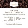 Fresh Roasted Coffee, Organic Sumatra Water-Processed Decaf, Single Origin, Medium Roast, RFA Kosher, K-Cup Compatible, 72 Pods