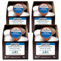 Fresh Roasted Coffee, Organic Sumatra Water-Processed Decaf, Single Origin, Medium Roast, RFA Kosher, K-Cup Compatible, 72 Pods