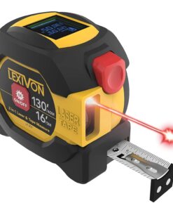 LEXIVON 2 in 1 Digital Laser Tape Measure 130ft 40m Laser Distance Meter Display On Backlit LCD Screen