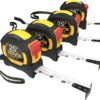 LEXIVON [4-Pack] 25Ft 7.5m DuaLock Tape Measure 1-Inch Wide Blade with Nylon Coating