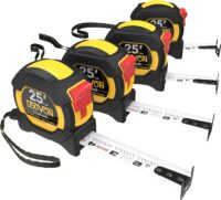 LEXIVON [4-Pack] 25Ft 7.5m DuaLock Tape Measure 1-Inch Wide Blade with Nylon Coating