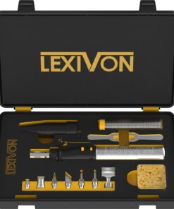 LEXIVON Butane Soldering Iron Multi-Purpose Kit | Cordless Self-Igniting Adjustable Flame 7-Tip Set | Pro-Grade (LX-770)