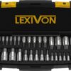 LEXIVON Master HEX Bit Socket Set, Premium S2 Alloy Steel Complete 32-Piece, SAE and Metric Set | Enhanced Storage Case (LX-144)