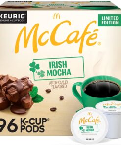 McCafe Irish Mocha, Keurig Single Serve K-Cup Pods, Flavored Coffee, 96 Count (4 Packs of 24)