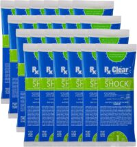 Rx Clear Mega Shock, 73% Calcium Hypochlorite, Kills Algae in Swimming Pools, One Pound Bags 24 Pack