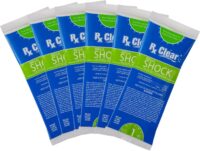 Rx Clear Mega Shock, 73% Calcium Hypochlorite, Kills Algae in Swimming Pools, Works As Pool Sanitizer Clarifier and Algicide, One Pound Bags, 6 Pack