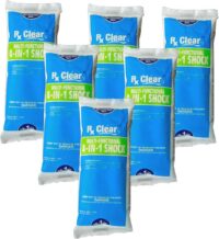 Rx Clear Multi-Functional 4-in-1 Swimming Pool Shock, 99% Sodium Dichloro-s-Triazinetrione Dihydrate One-Pound Bags 6-Pack