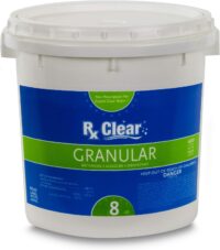 Rx Clear Stabilized Granular Chlorine, One 8-Pound Bucket, Use As Bactericide, Algaecide, and Disinfectant in Swimming Pools and Spas
