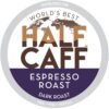 World's Best Half Caff Espresso Roast Coffee 100ct. Solar Energy Produced Recyclable Single Serve Dark Roast Coffee Pods