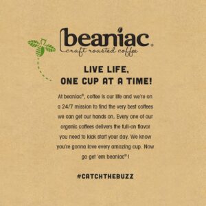 beaniac Big Buzz Variety Pack, Single Serve Compostable K Cup Coffee Pod Variety Pack, 75 Count