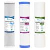 ANCHOR WATER FILTERS AF-156002 3-Stage Heavy Metal Whole House Water Filter Replacement Cartridge Set of Sediment, Carbon, GAC and KDF, 4.5 x 20 in.