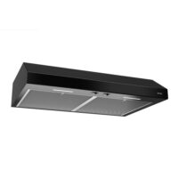 Broan-NuTone BCSEK124BL Glacier 24 in. 300 Maximum Blower CFM Convertible Under-Cabinet Range Hood with Light in Black, ENERGY STAR