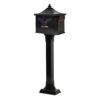 Architectural Mailboxes HEK00BAM Hemingway Black, Large, Aluminum, Locking, All-in-One Mailbox and Post Combo