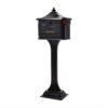Architectural Mailboxes PED00BAM Pedestal Black, Large, Aluminum, Locking, All-In-One Mailbox and Post Combo