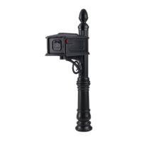 Architectural Mailboxes SC000BAM Stratford Black, Medium, Plastic, All-In-One Mailbox and Post Combo