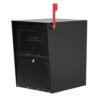 Architectural Mailboxes 5100B Oasis Black, Extra Large, Steel, Locking, Post Mount or Column Mount Mailbox with Outgoing Mail Indicator