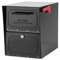 Architectural Mailboxes 6200B-10 Oasis Classic Black, Extra Large, Steel, Locking, Post Mount Parcel Mailbox with High Security Reinforced Lock