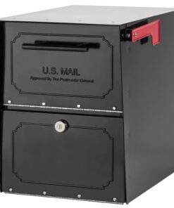 Architectural Mailboxes 6200B-10 Oasis Classic Black, Extra Large, Steel, Locking, Post Mount Parcel Mailbox with High Security Reinforced Lock
