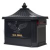 Architectural Mailboxes HM200BAM Hamilton Premium, Black, Large, Locking, Aluminum, Post Mount Mailbox