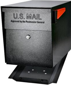 Mail Boss 7106 Locking Post Mount Mailbox with High Security Reinforced Patented Locking System, Black