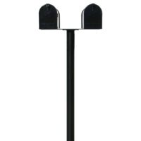 Qualarc HPNS2-US-000-E1 Hanford Twin Black (No Scrolls) Post System Non-Locking Mailbox with 2 E1 Mailboxes