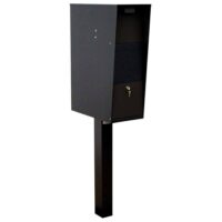 Qualarc WF-VACMB-PST Vacation Black Post Mounted Locking Mailbox
