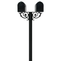 QualArc HPWS2-US-000-E1 Hanford Twin Post Mounted Non-Locking Mailbox with 2 E1 Mailboxes and Scroll Supports