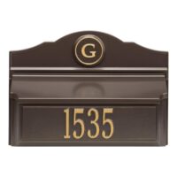 Whitehall 11249 Colonial Wall Mailbox Package #1 (Mailbox, Plaque and Monogram)