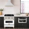ZLINE Kitchen and Bath KB4STZ-30-CB Autograph Edition 30 in. 400 CFM Ducted Vent Wall Mount Range Hood with Champagne Bronze Handle in Stainless Steel