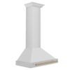 ZLINE Kitchen and Bath KB4STZ-30-CB Autograph Edition 30 in. 400 CFM Ducted Vent Wall Mount Range Hood with Champagne Bronze Handle in Stainless Steel