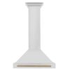 ZLINE Kitchen and Bath KB4STZ-30-CB Autograph Edition 30 in. 400 CFM Ducted Vent Wall Mount Range Hood with Champagne Bronze Handle in Stainless Steel