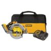 DEWALT DCS570H1 20V MAX Lithium-Ion Cordless Brushless 7-1/4 in. Circular Saw Kit with 5.0Ah POWERSTACK Battery and Charger