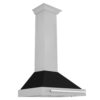 ZLINE Kitchen and Bath KB4SNX-BLM-30 30 in. 400 CFM Ducted Vent Wall Mount Range Hood with Black Matte Shell in Fingerprint Resistant Stainless Steel