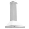 ZLINE Kitchen and Bath KB4SNX-WM-30 30 in. 400 CFM Ducted Vent Wall Mount Range Hood with White Matte Shell in Fingerprint Resistant Stainless Steel