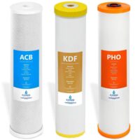 Express Water FLTWH2045CKP1 4.5 in. x 20 in. Whole House 3 Stage Ultimate Protection Heavy Metal and Anti Scale Water Filter Set - 5 Micron