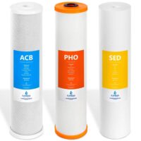 Express Water FLTWH2045CPS1 Whole House Anti Scale Filter Set - Sediment, Carbon Block, Polyphosphate - 5 Micron - 4.5" x 20" inch