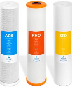 Express Water FLTWH2045CPS1 Whole House Anti Scale Filter Set - Sediment, Carbon Block, Polyphosphate - 5 Micron - 4.5" x 20" inch