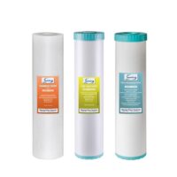ISPRING F3WGB32BMKS 4.5 in. x 20 in. 3-Stage Whole House Water Filter Replacement Set, Hydrogen Sulfide, Iron, Manganese and More, Fits
