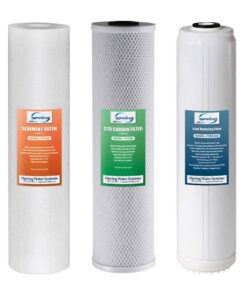 ISPRING F3WGB32BPB 3-Stage Whole House Water Filter Pack w/ Sediment, Carbon Block and Lead Reducing Cartridges, Fits WGB32B-PB