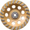 Makita A-96425 7 in. Turbo 24 Segment Diamond Cup Wheel, Low-Vibration, Compatible with Angle Grinders with electronic controller