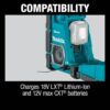 Makita XRM10 18V LXT/12V max CXT Lithium-Ion Cordless Bluetooth Job Site Charger/Radio, Tool Only