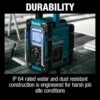 Makita XRM10 18V LXT/12V max CXT Lithium-Ion Cordless Bluetooth Job Site Charger/Radio, Tool Only