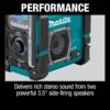 Makita XRM10 18V LXT/12V max CXT Lithium-Ion Cordless Bluetooth Job Site Charger/Radio, Tool Only
