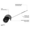 Milwaukee 49-16-2738-49-16-2741 M18 FUEL QUIK-LOK Brush Cutter Attachment and M18 FUEL QUIK-LOK Bristle Brush Attachment (2-Tool)