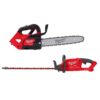 Milwaukee 2826-20T-2726-20 M18 FUEL 14 in. Top Handle 18V Lithium-Ion Brushless Cordless Chainsaw and 24 in. Hedge Trimmer Combo Kit (2-Tool)