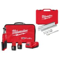 Milwaukee 2567-22-48-22-9508 M12 FUEL 12V Lithium-Ion High Speed 3/8 in. Cordless Ratchet Kit w/3/8 in. Ratchet and Socket Mechanics Set (32-Piece)