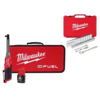 Milwaukee 2569-21-48-22-9508 M12 FUEL 12V Lithium-Ion 3/8 in. Extended Reach High Speed Cordless Ratchet Kit w/3/8 in. Drive Mechanic Set (32-Piece)